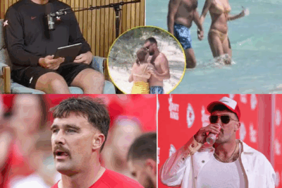‘Well, I might be a DAD soon Baby..’ Travis Kelce defends his ‘DAD BOD’ and Taylor’s belly fat after Chiefs star and Taylor Swift were SPOTTED on the beach together in the Bahamas