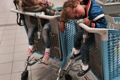 MOM COLLAPSES NEXT TO SLEEPING KIDS IN SHOPPING CART—WOMAN POSTS HER ONLINE WITH “LAZY” CAPTION. THE NEXT TIME SHE SAW HER, SHE DEEPLY REGRETTED IT