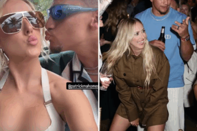 Patrick Mahomes and Brittany share a sweet kiss in Miami, but the buzz behind the scenes has fans in a frenzy as Patrick hints at plans for a fourth child