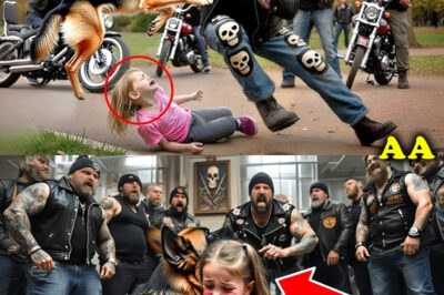 9 Year-Old Girl Bullied By Bikers, Until She Makes A Signal To Her Military Dog!
