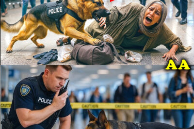 K9 German Shepherd Takes Down Elderly Woman At The Airport — Then Her Cry Uncovers A Shocking Truth!