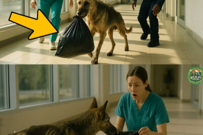 German shepherd carried a black garbage bag into the hospital, when they opened it, they froze…