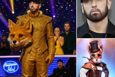 Slim Shady hiding under a mascot costume? The wildest episode of The Masked Singer sends fans into a frenzy as “Golden Fox” raps with a humorous voice—and when the mask comes off, the stage freezes: it’s Eminem!