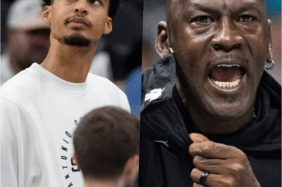Victor Wembanyama LOSES IT when Michael Jordan confronts her face-to-face! Michael question leaves Victor Wembanyama stammering and the studio in an uproar.