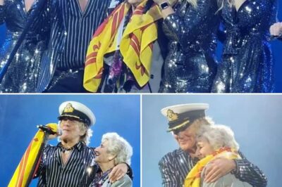“This is my sister… she’s 94” — Rod Stewart breaks down in tears as he brings his big sister on stage for a surprise duet of ‘Sailing’ in front of 8,000 fans