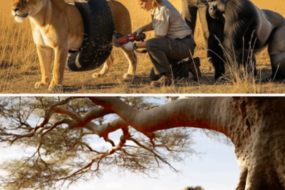 Gorilla Leads Rangers to Trapped Starving Lion in Tire — What the Lion Did Next Shocked Everyone!