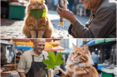 Cat Brings A Leaf As Payment For Fish – The Seller’s Reaction Will Melt Your Heart!