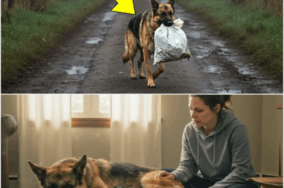 Woman Catches German Shepherd Mom Dragging a Heavy Bag — Her Heart Melts When She Sees What’s Inside