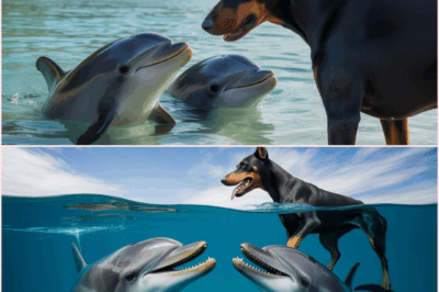 Something Unexpected Happened When A Couple Of Dolphins And A Doberman Came Face To Face