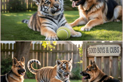 Tiger Cub Who Was Raised By German Shepherds Thinks He’s A Dog…