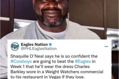 Shaq Bets Big: “I’ll Wear Barkley’s Dress in Vegas If the Cowboys Lose to the Eagles!”