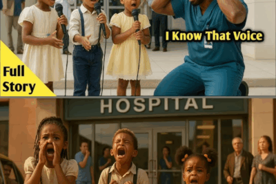 Triplets Sing Outside a Hospital for Donations — Billionaire Surgeon Steps Out and Whispers…