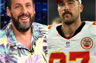 WATCH: Travis Kelce skips the premiere of Happy Gilmore 2 as Adam Sandler surprises him with a special message from New York.