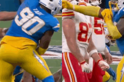 VIDEO: Chaos in Brazil — Chargers giant Teair Tart slaps Travis Kelce across the helmet in heated clash!