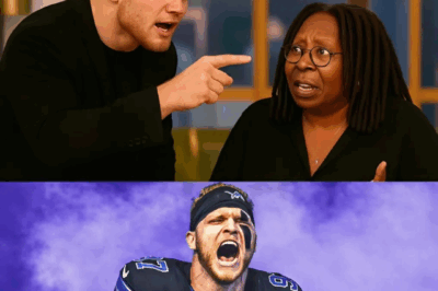 The second Whoopi Goldberg screamed, “CUT IT! GET HIM OFF MY SET!”—it was already too late. Aidan Hutchinson had just turned The View into ground zero for live-television chaos, and every camera was rolling.