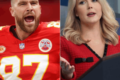“YOU WERE BEATEN — PAY NOW!” — Travis Kelce sues Karoline Leavitt and the network for $50 MILLION after shocking live attack.