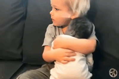 The stillborn baby was placed in his older brother’s arms, seconds later, a cry echoes loudly!