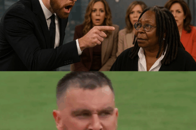 The second Whoopi Goldberg screamed, “CUT IT! GET HIM OFF MY SET!”—it was already too late. Travis Kelce had just turned The View into ground zero for live-television chaos, and every camera was rolling.