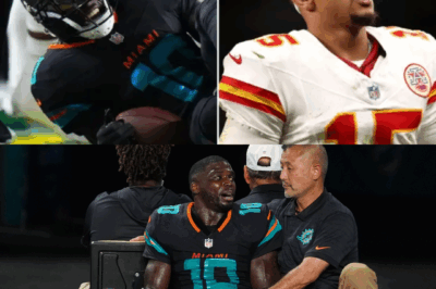 BREAKING: Chiefs quarterback Patrick Mahomes sends prayers to former Dolphins WR Tyreek Hill after horrific injury on ‘Monday Night Football’.