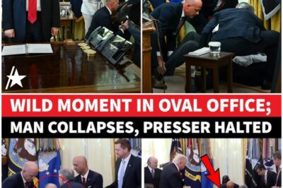 Man COLLAPSES Behind Donald Trump During Live Oval Office Press Conference