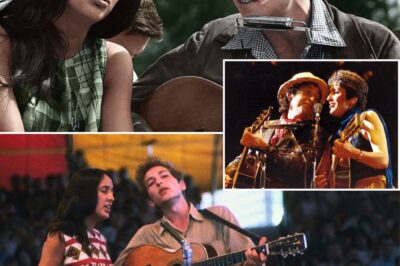 This Is History in the Making as Bob Dylan and Joan Baez Close With One Last Blowin’ in the Wind and the Crowd Holds Its Breath Until the Final Note Fades Into Unforgettable Applause