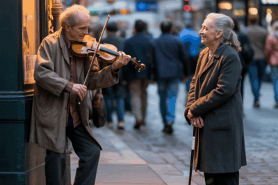 A poor street violinist plays music every day on the same corner, until the blind woman who often stops to listen to him turns out to be the same one who saved him from a car accident years ago.