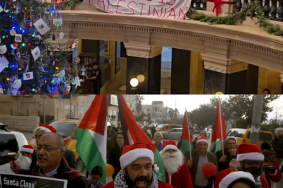 Man Confronts Pro-Palestinian Protesters Accused of Harassing Christians During Christmas Celebration