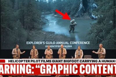 Helicopter Pilot Films GIANT BIGFOOT Carrying A Human Body